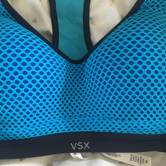NWOT Victoria's Secret Blue Mesh Sports Bra 34B - Picture 2 of 6
